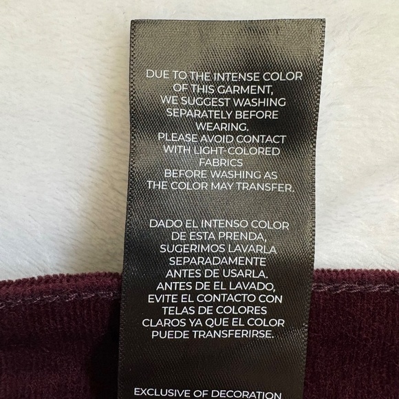 Well Worn brand: High Rise, Soft Corduroy Skinny Pants, Red, Size 10 (W30), NWT - Picture 16 of 16